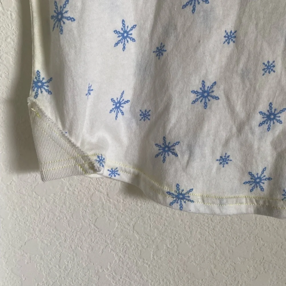 Free People Intimately Quilted Love Long Sleeves Snowflake Ivory Cropped Top S